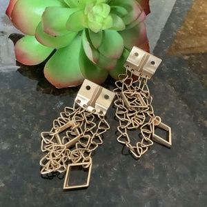 Anthropologie Gold Chain Drop Earrings NWOT